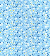 Tissu à petites fleurs bleu ciel Rose & Hubble, popeline 100 % coton, au mètre/demi-mètre, pour le matelassage et la confection de vêtements (CP0938 SKY)